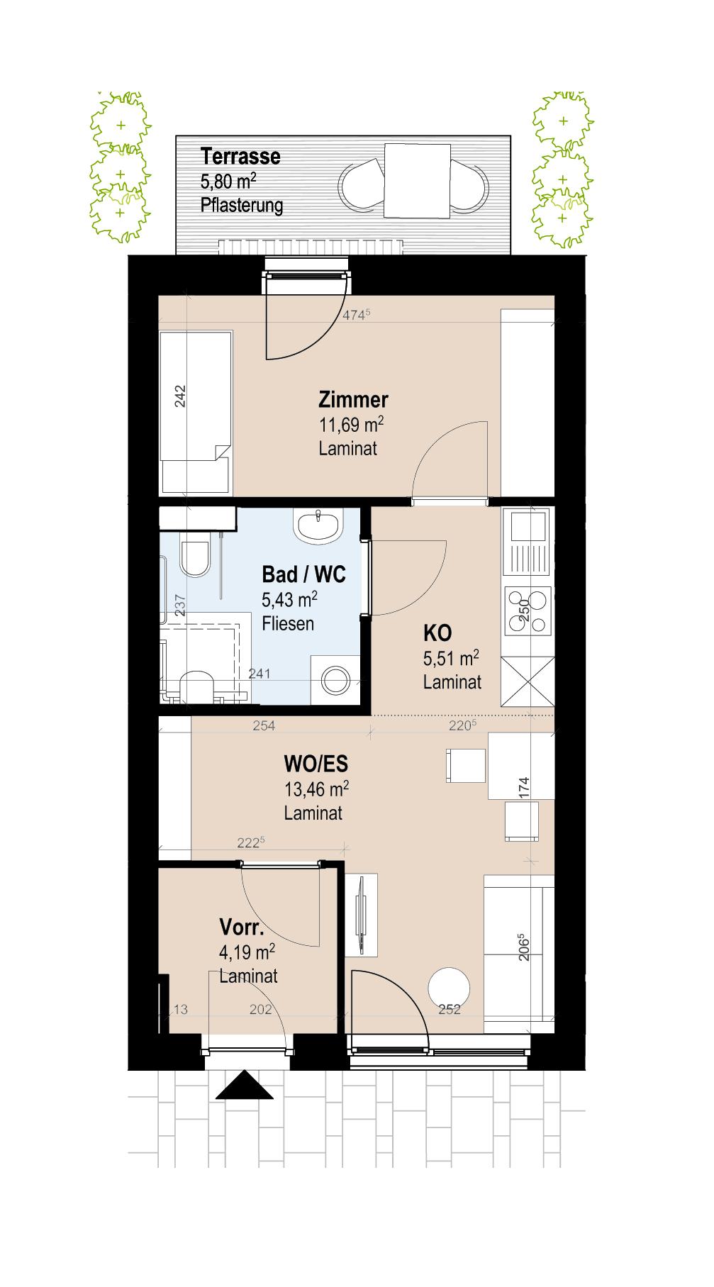 Betreutes Wohnen im Neubau - Moderne 40,28 m² Wohnung Betreutes Wohnen im Neubau - Moderne 40,28 m² Wohnung
