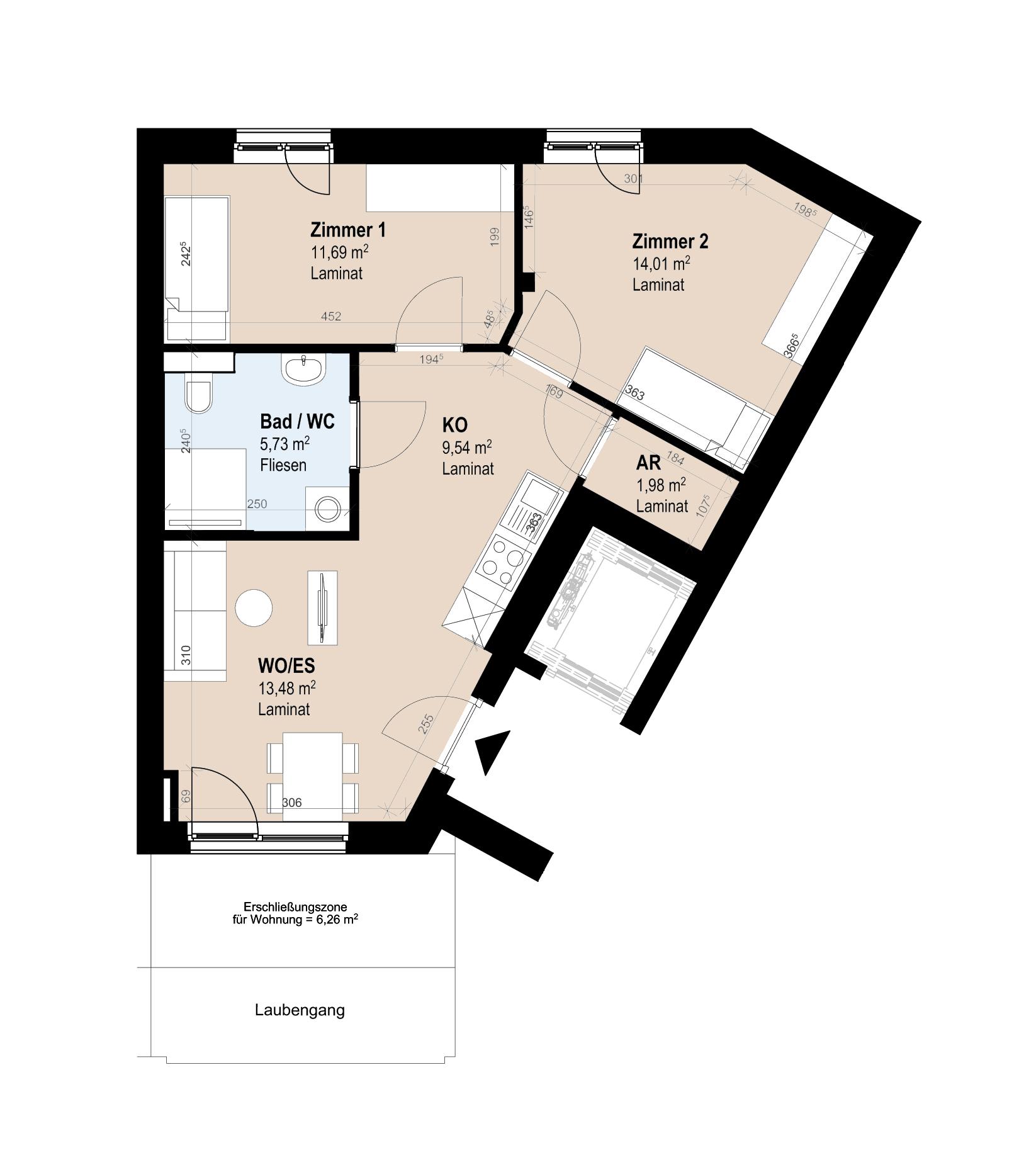 Neubauwohnung mit 3 Zimmern im 2. Stock Neubauwohnung mit 3 Zimmern im 2. Stock