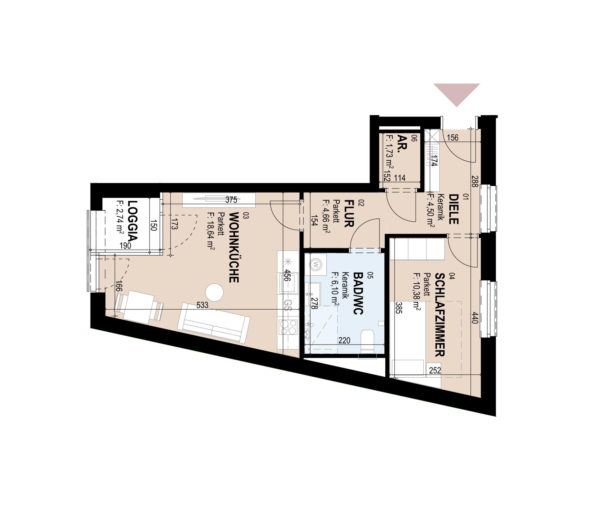 Neubauwohnung mit Loggia im 2. Stock Neubauwohnung mit Loggia im 2. Stock