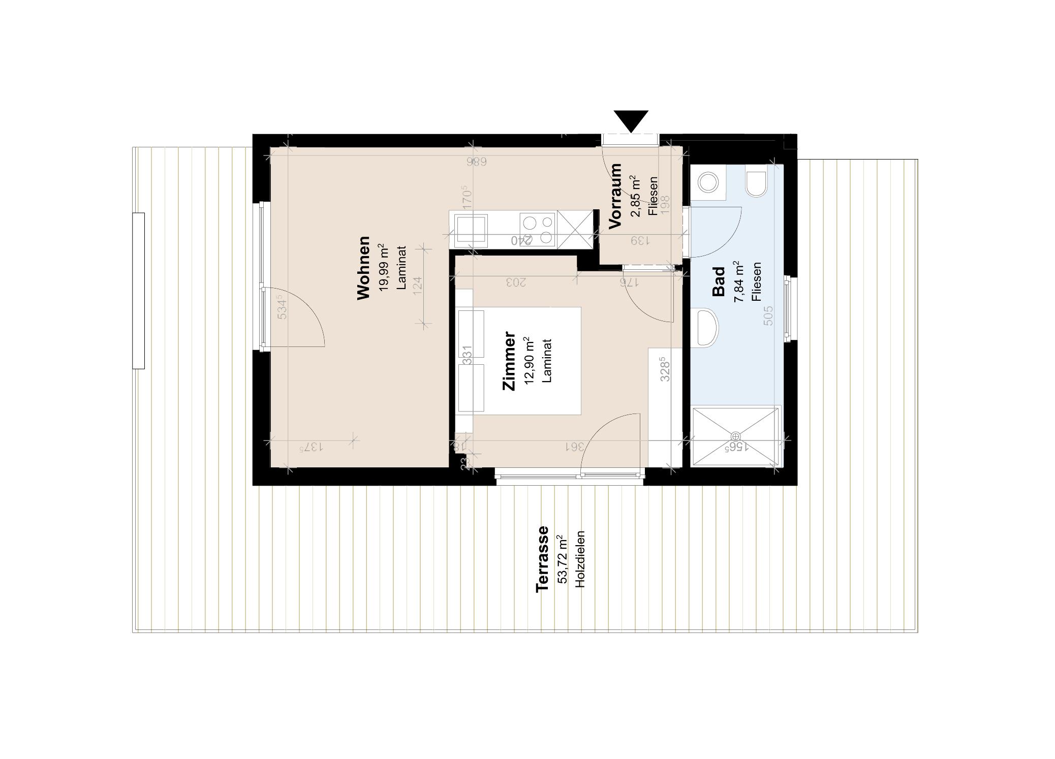 Gef&ouml;rdertes Penthouse mit Terrasse im Neubau
