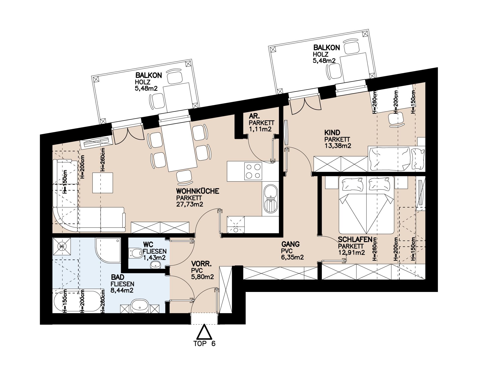 Gef&ouml;rderte Neubauwohnung mit Balkon