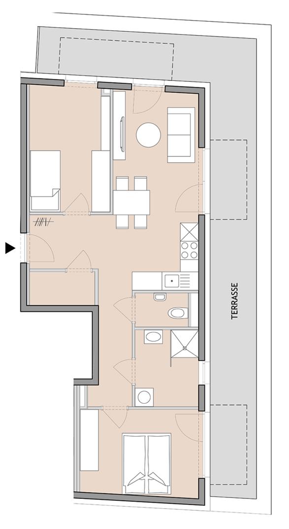 Echtes Penthouse, 3-Zimmer und große umlaufende Terrasse Echtes Penthouse, 3-Zimmer und große umlaufende Terrasse