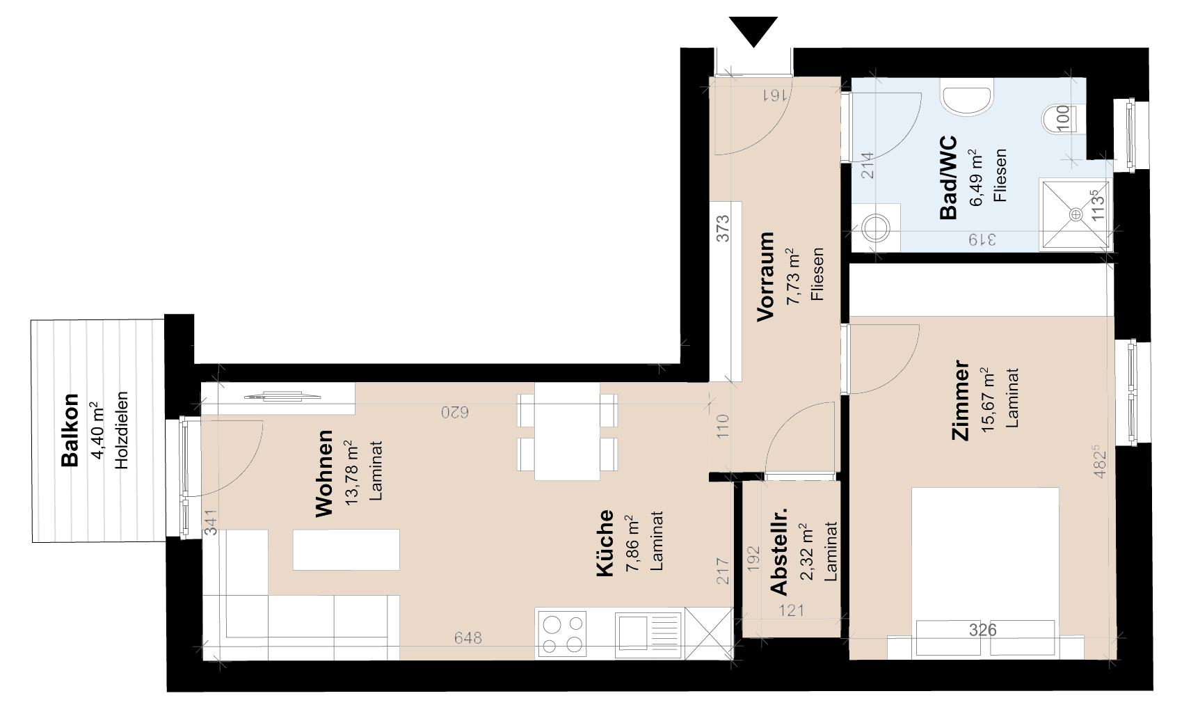 Gef&ouml;rderte 2-Zimmer-Wohnung im Neubau mit Balkon