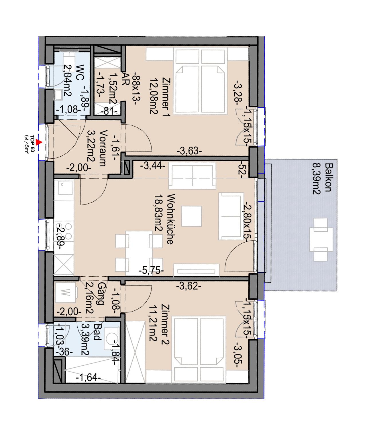 Geförderte Neubauwohnung mit Balkon im 3. Stock Geförderte Neubauwohnung mit Balkon im 3. Stock